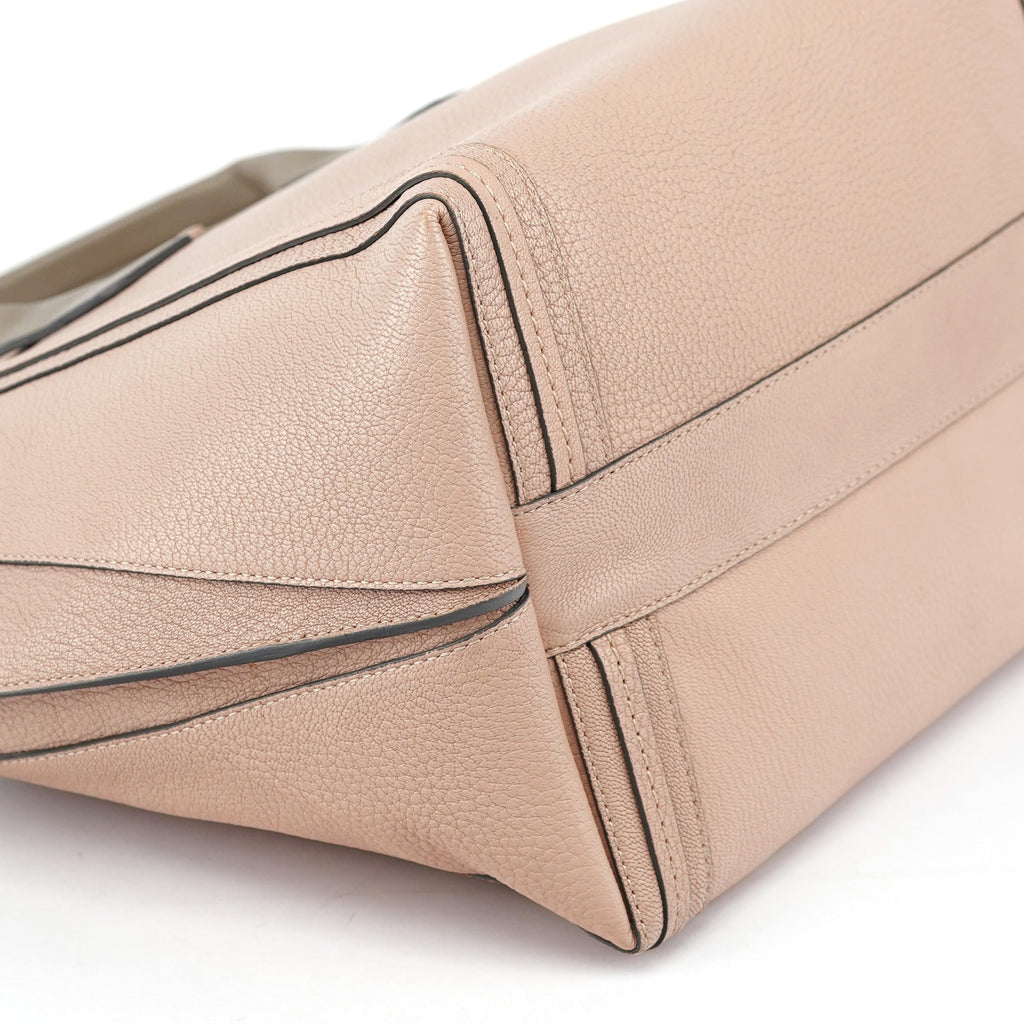 Cream Olive Calfskin Tote Bag