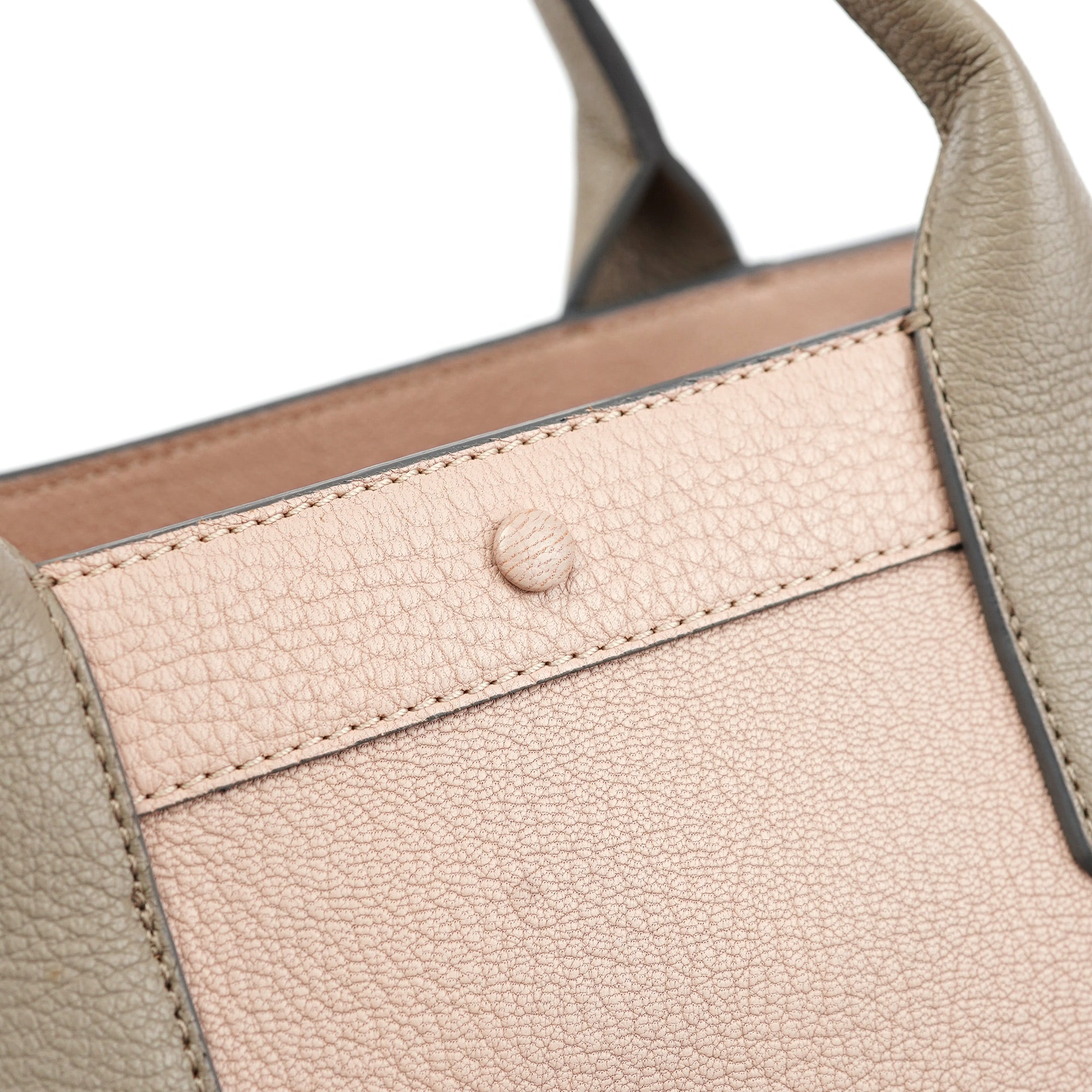 Cream Olive Calfskin Tote Bag