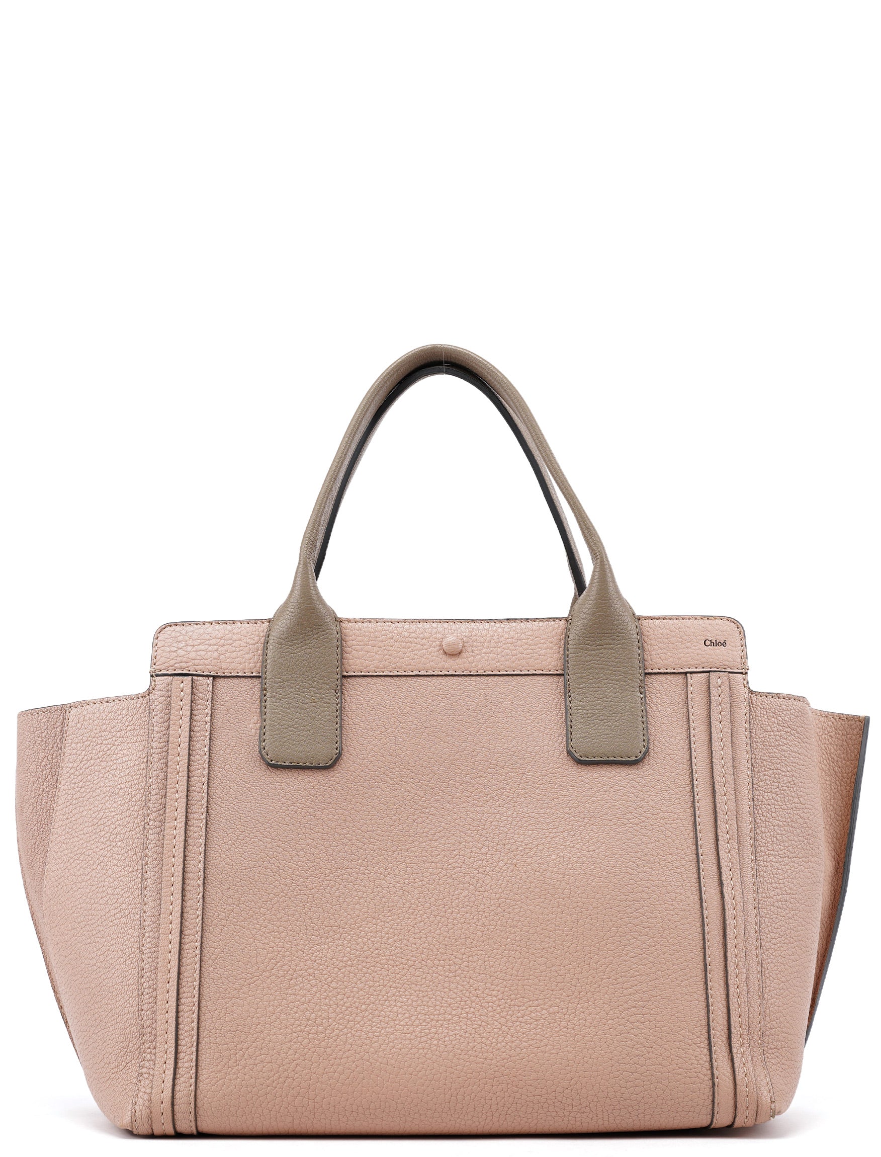 Cream Olive Calfskin Tote Bag