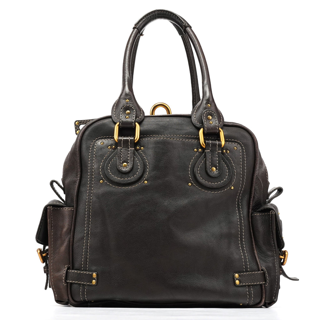 Dark Brown Leather Paddington Top Handle Bag