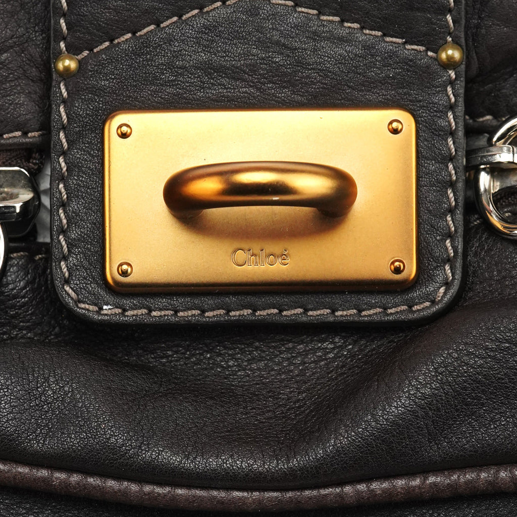 Dark Brown Leather Paddington Top Handle Bag