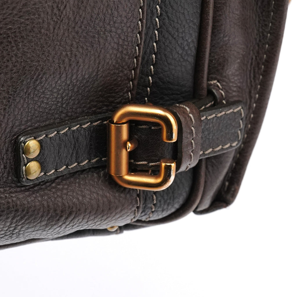 Dark Brown Leather Paddington Top Handle Bag