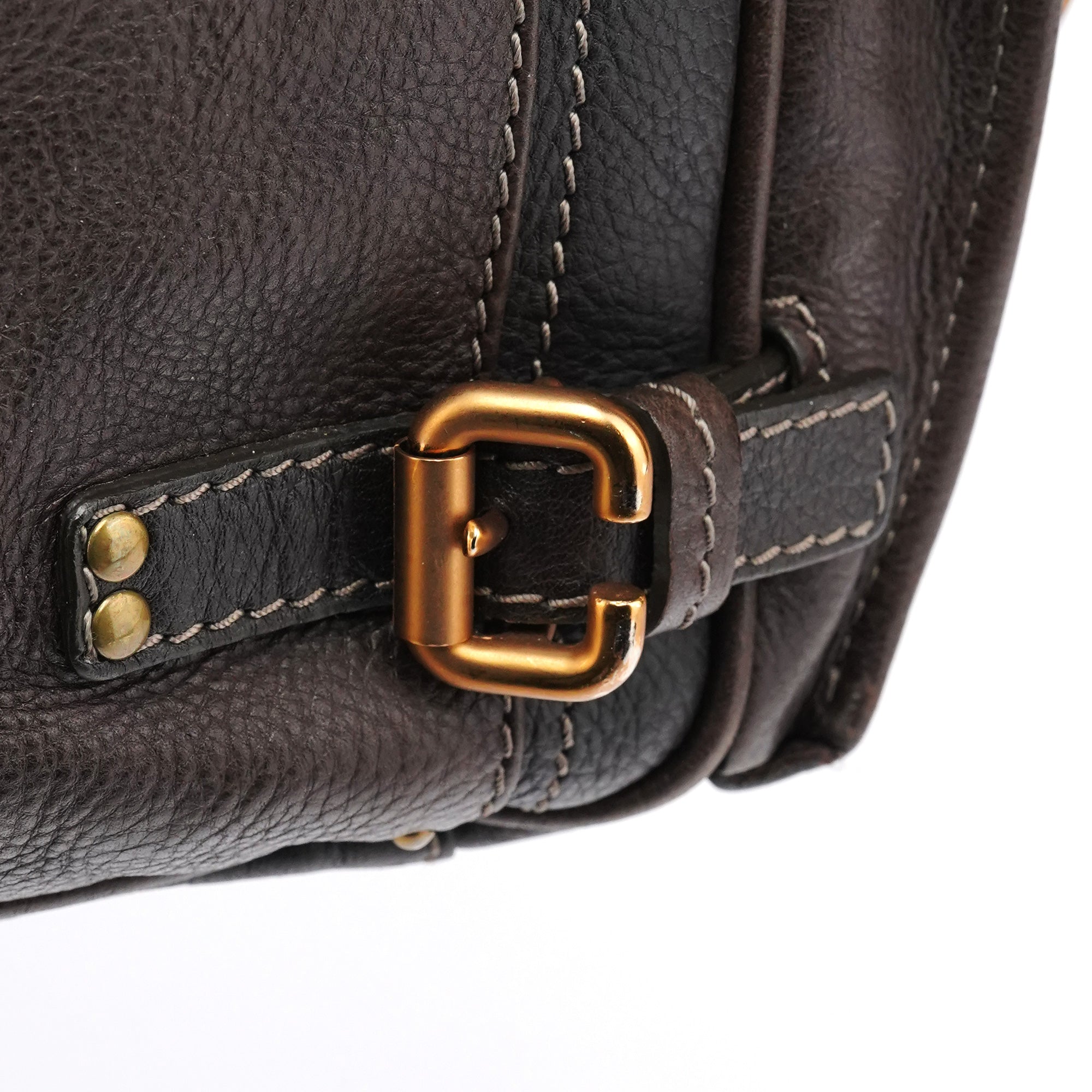Dark Brown Leather Paddington Top Handle Bag