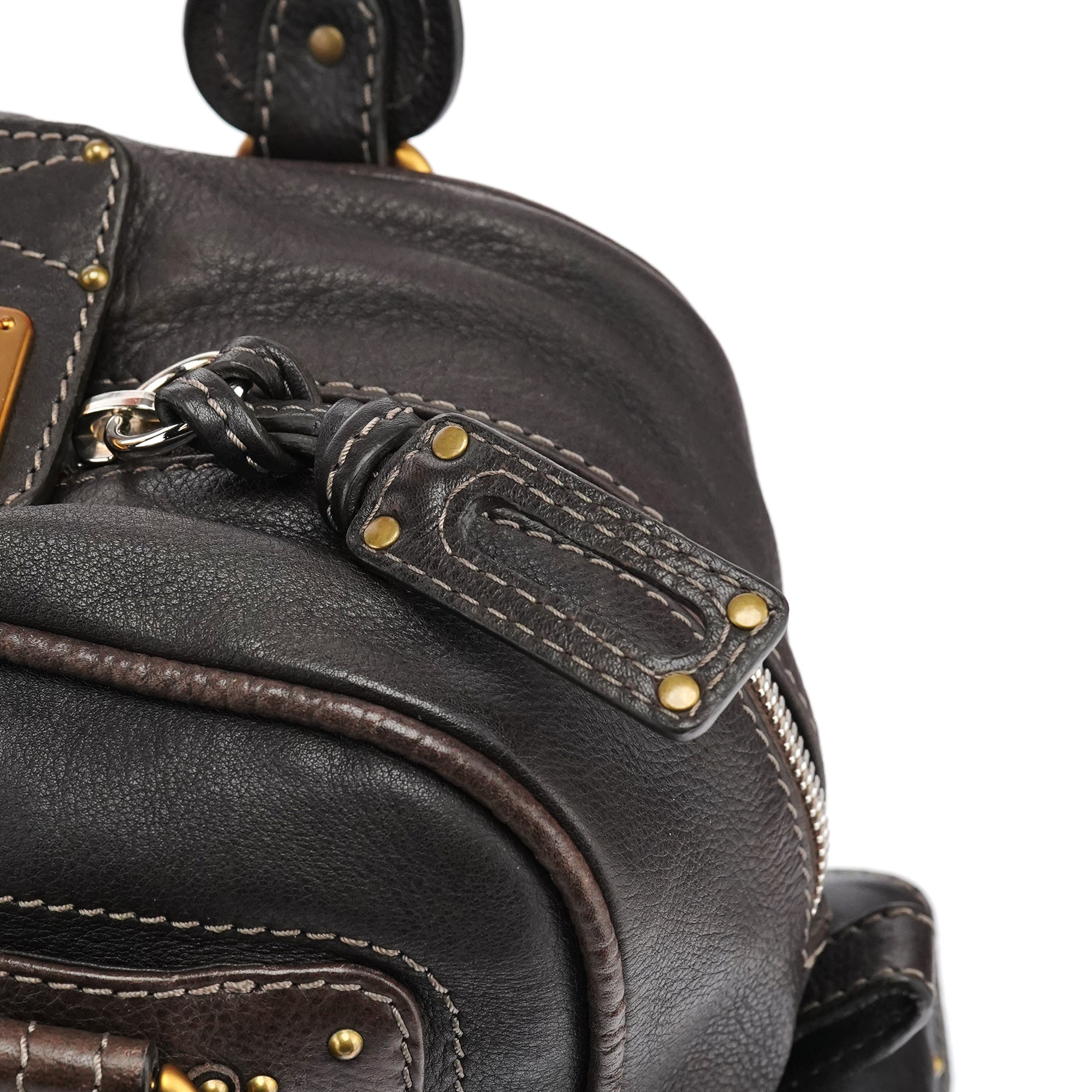 Dark Brown Leather Paddington Top Handle Bag