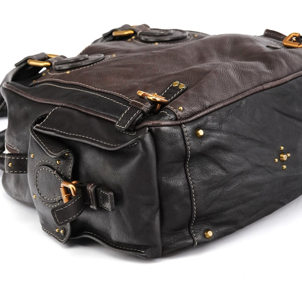 Dark Brown Leather Paddington Top Handle Bag