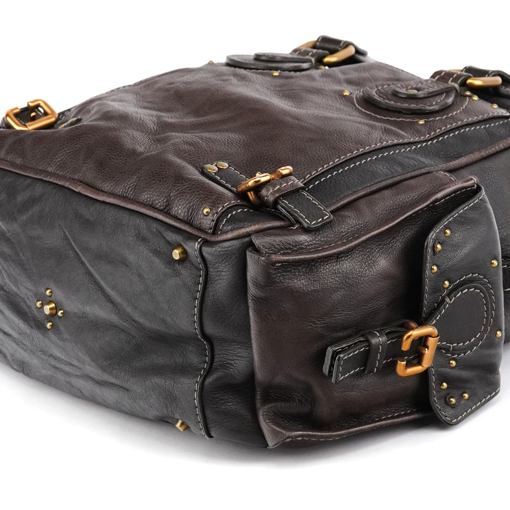 Dark Brown Leather Paddington Top Handle Bag