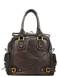 Dark Brown Leather Paddington Top Handle Bag