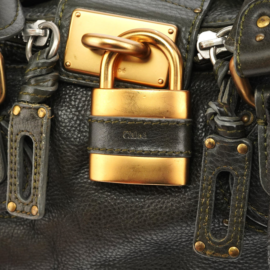 Dark Green Leather Paddington Shoulder Bag