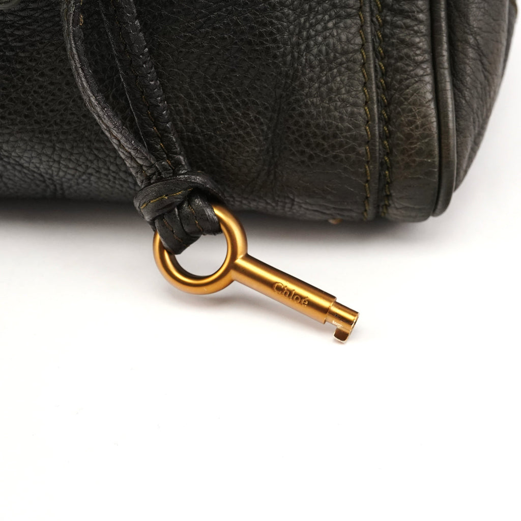 Dark Green Leather Paddington Shoulder Bag