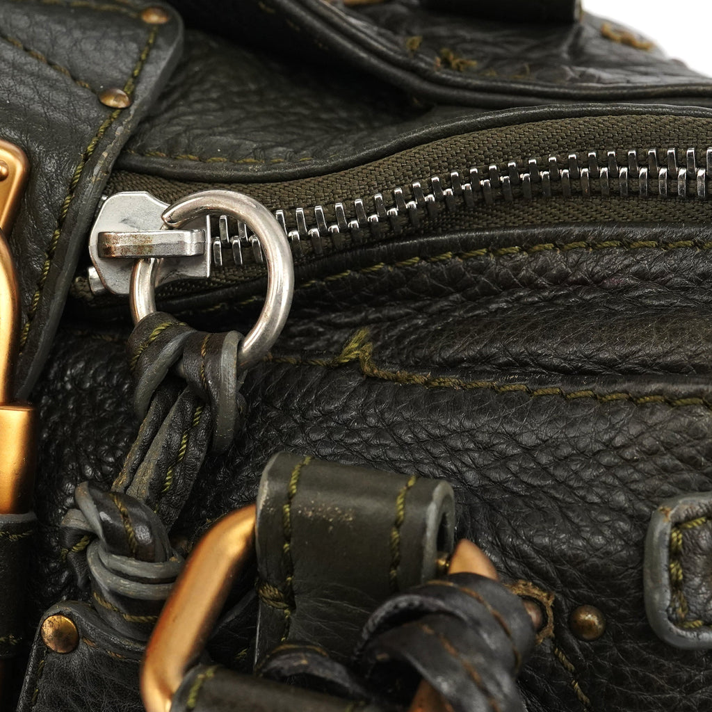 Dark Green Leather Paddington Shoulder Bag
