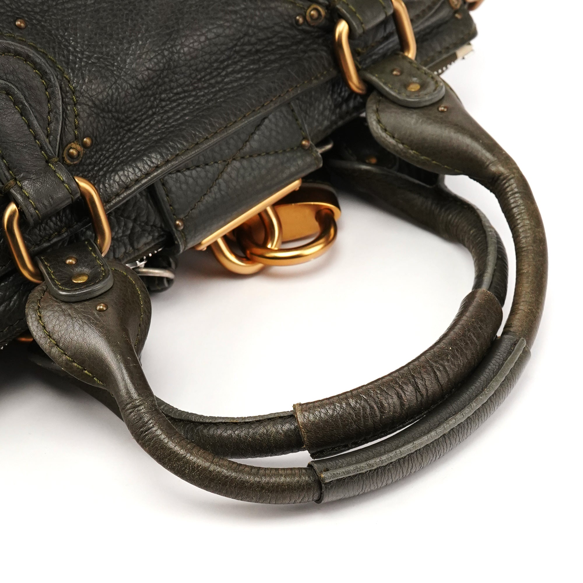 Dark Green Leather Paddington Shoulder Bag