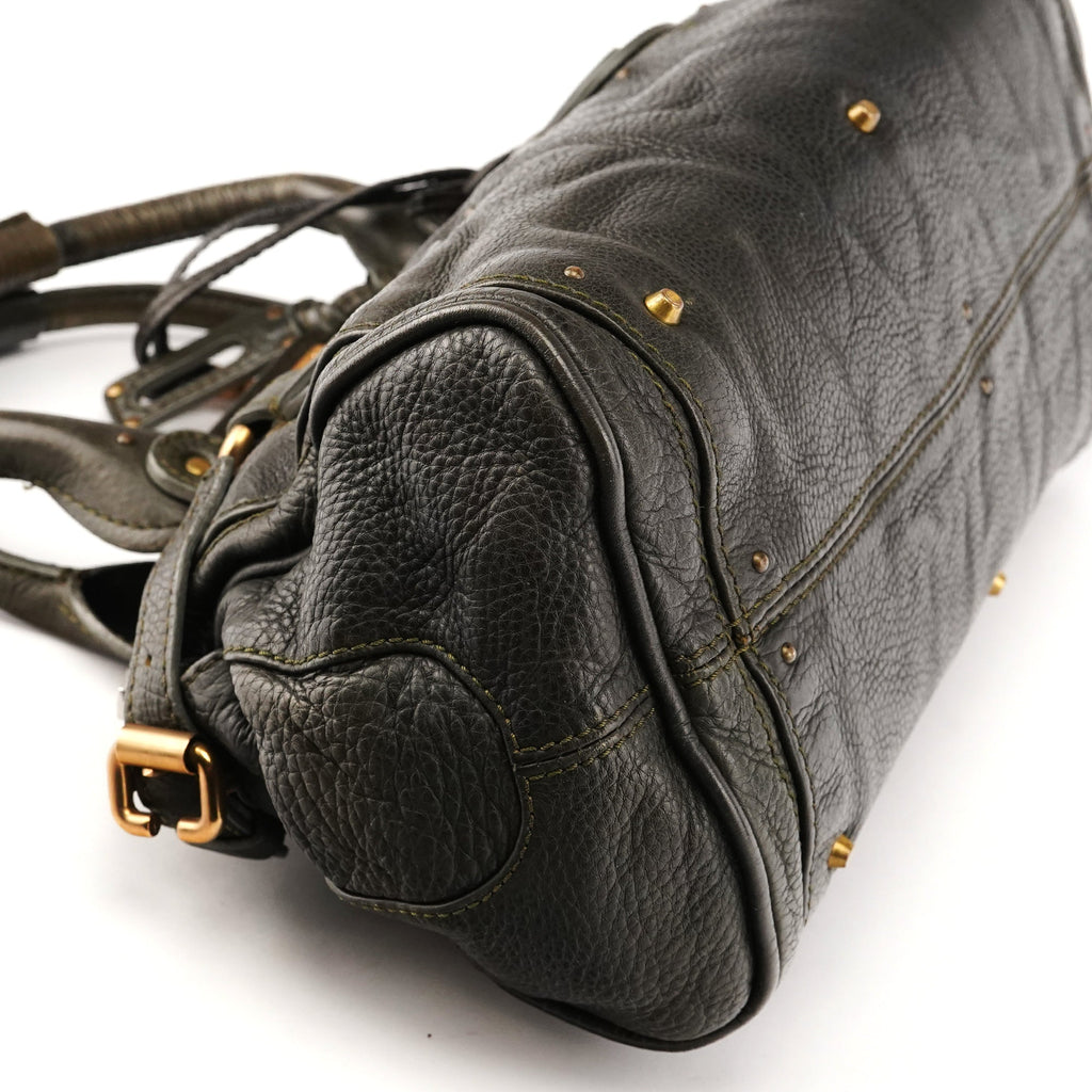 Dark Green Leather Paddington Shoulder Bag