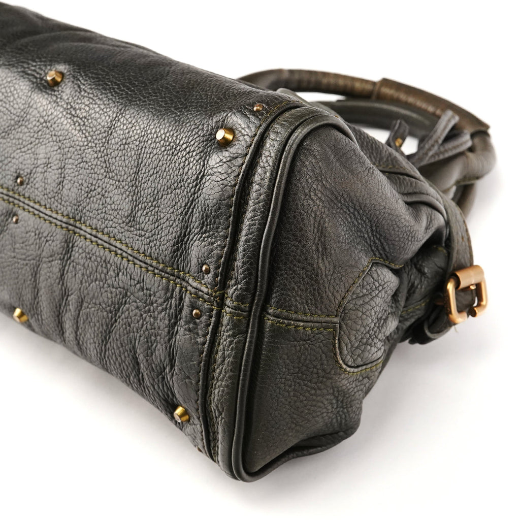 Dark Green Leather Paddington Shoulder Bag