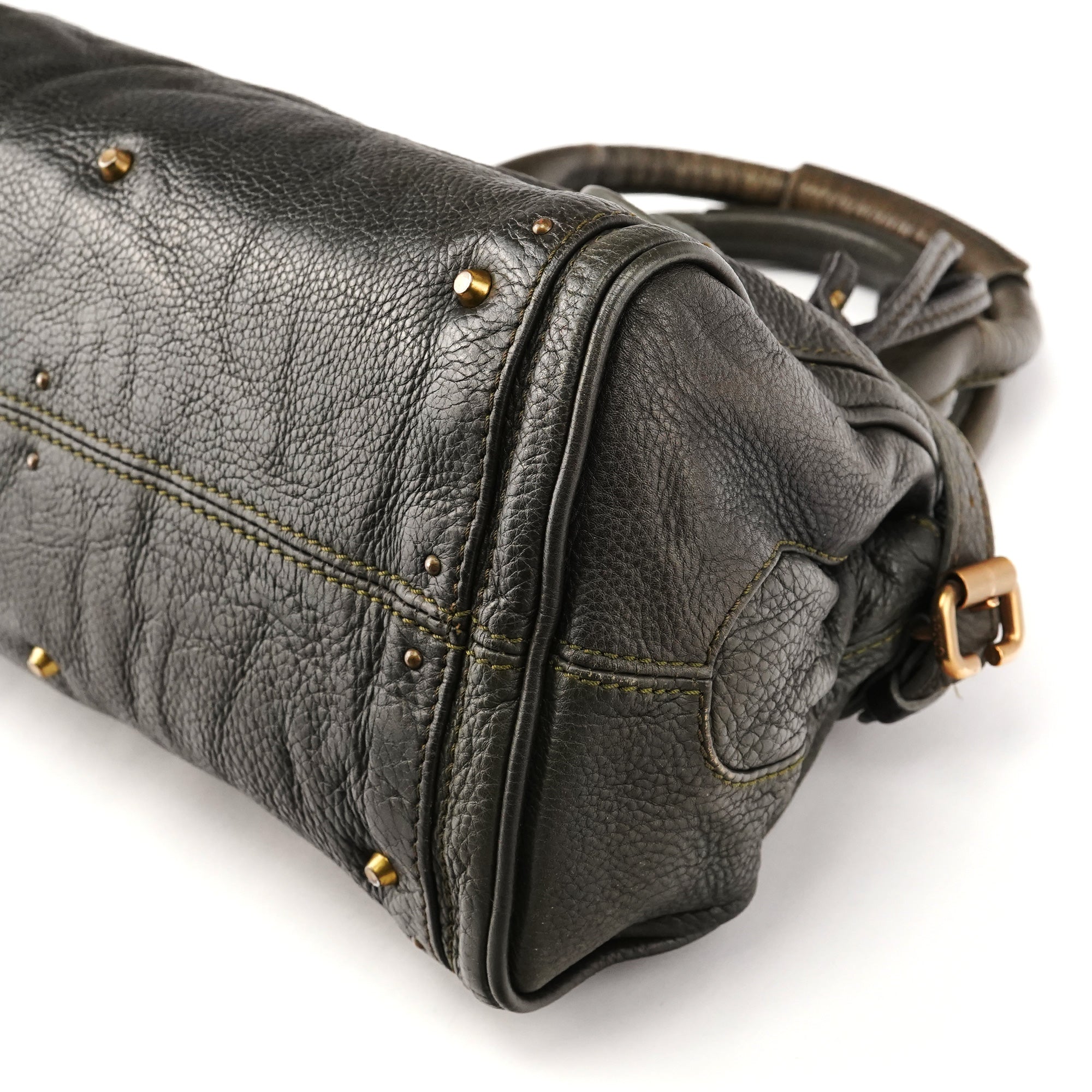 Dark Green Leather Paddington Shoulder Bag