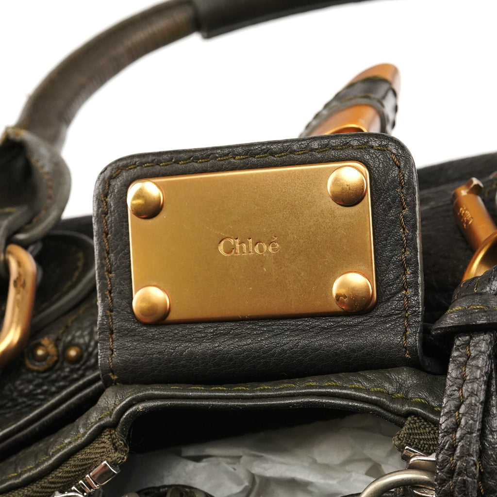 Dark Green Leather Paddington Shoulder Bag