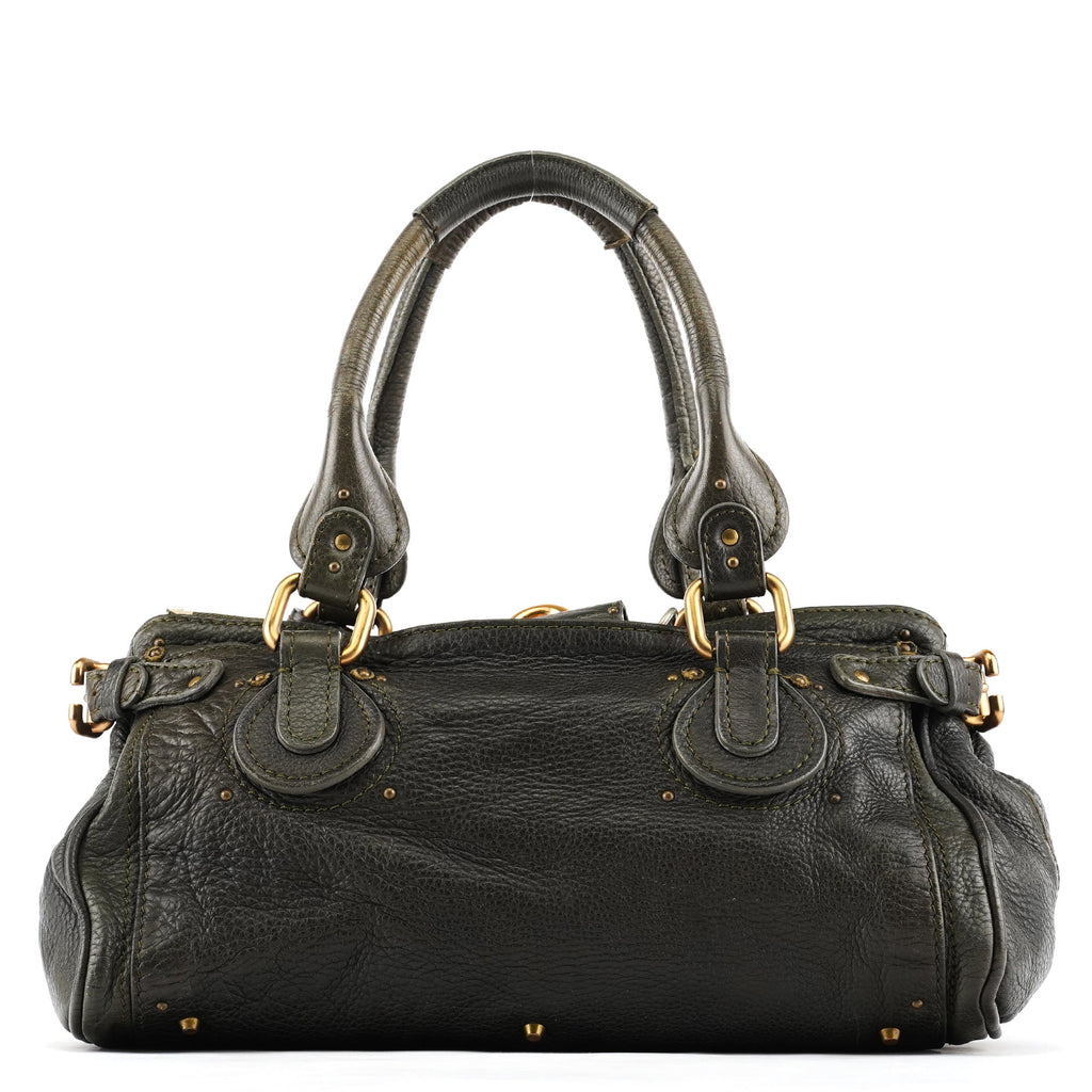 Dark Green Leather Paddington Shoulder Bag