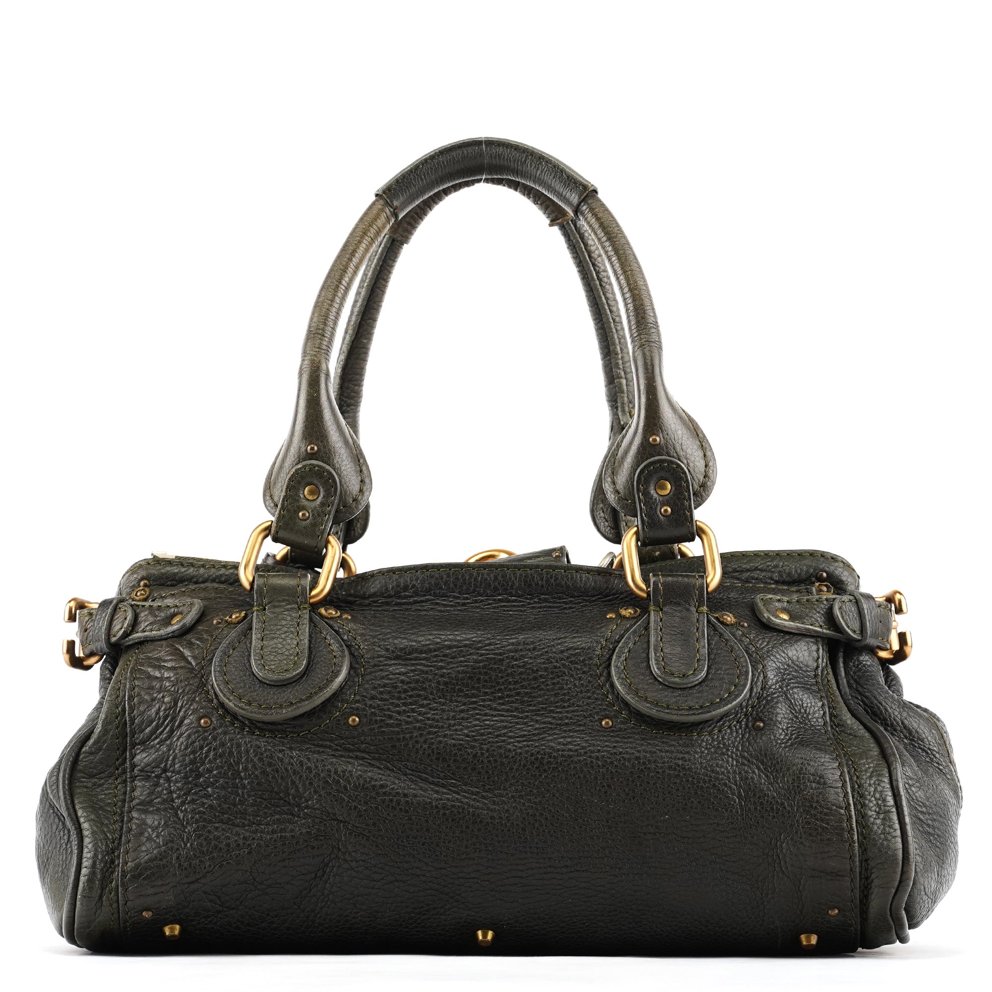 Dark Green Leather Paddington Shoulder Bag