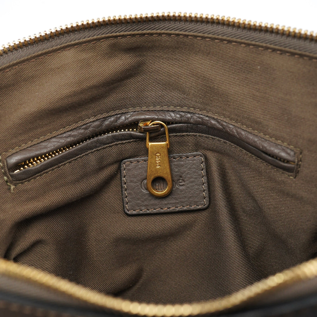 Dark Grey Leather Marcie Tote Bag
