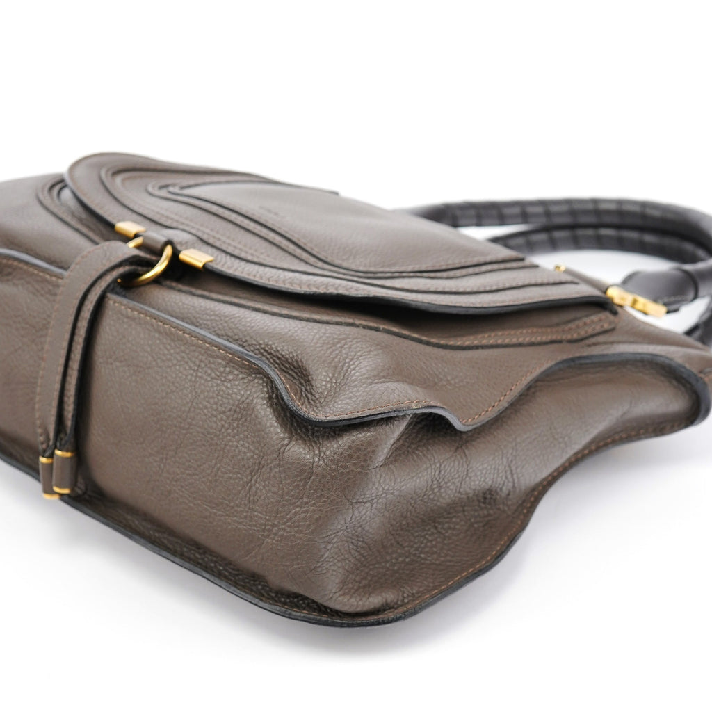 Dark Grey Leather Marcie Tote Bag