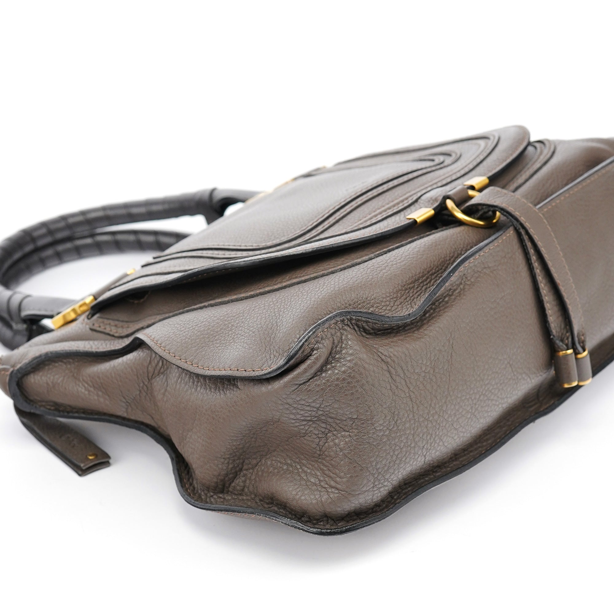 Dark Grey Leather Marcie Tote Bag
