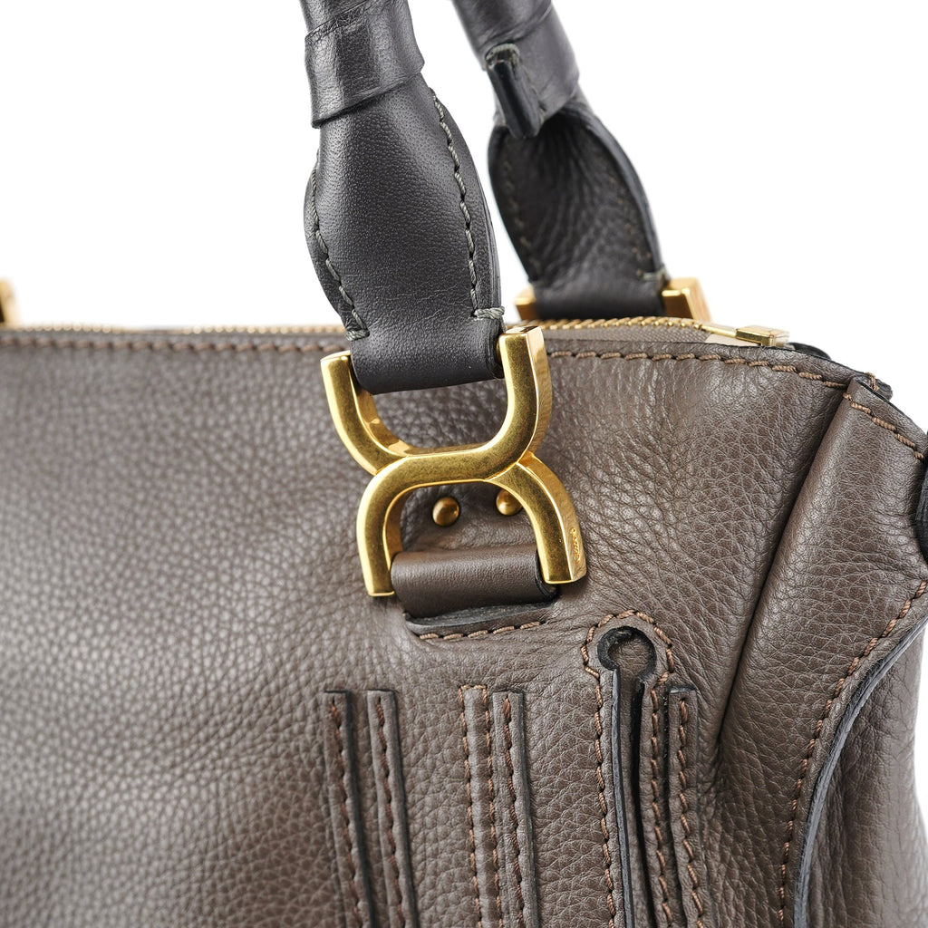 Dark Grey Leather Marcie Tote Bag