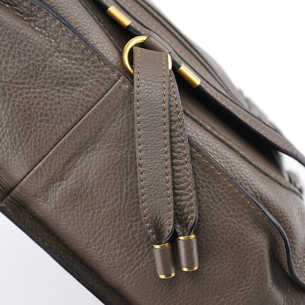 Dark Grey Leather Marcie Tote Bag