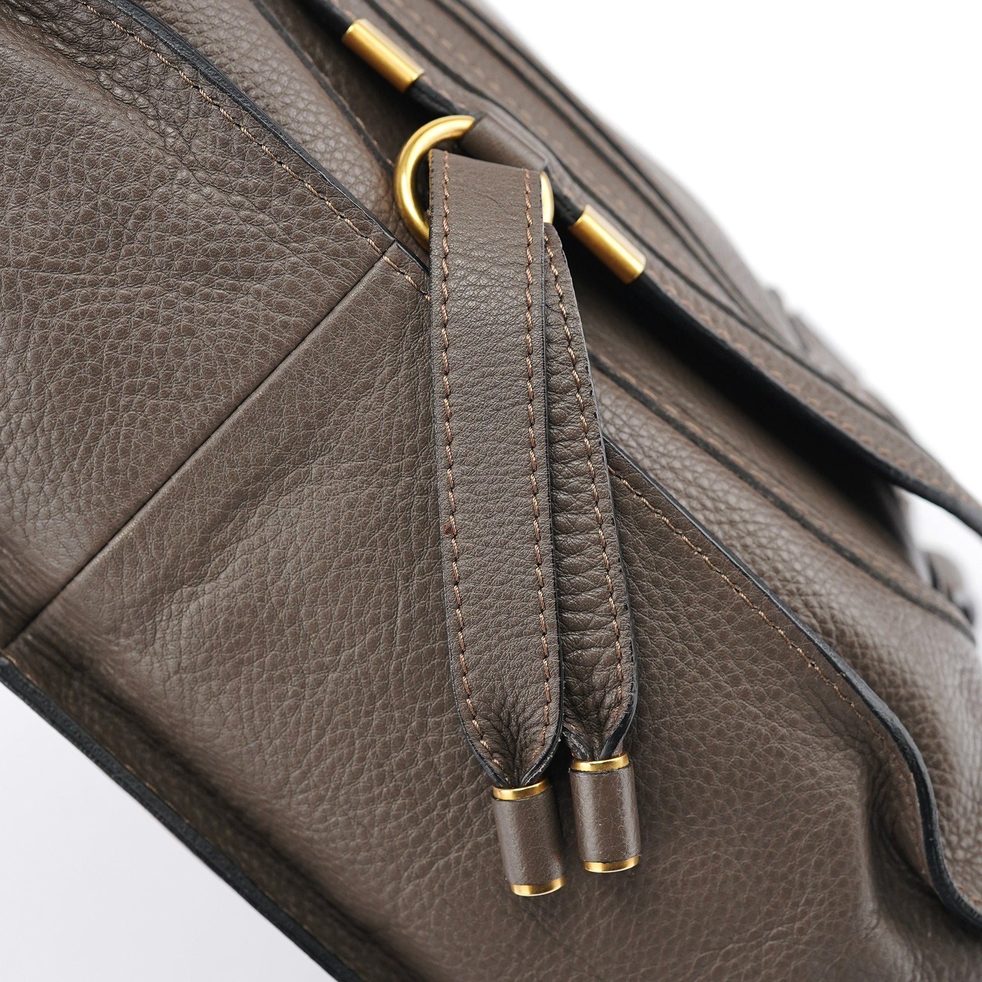 Dark Grey Leather Marcie Tote Bag