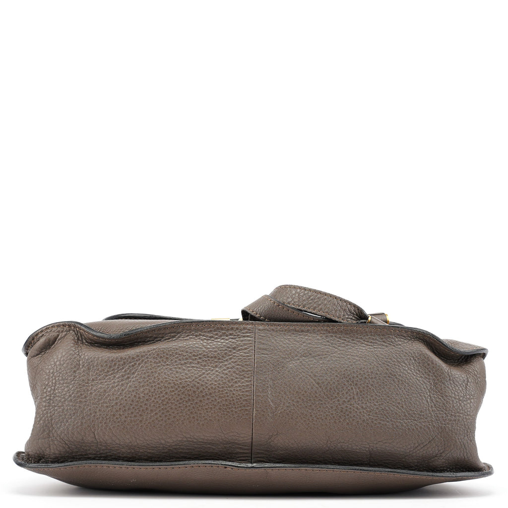 Dark Grey Leather Marcie Tote Bag