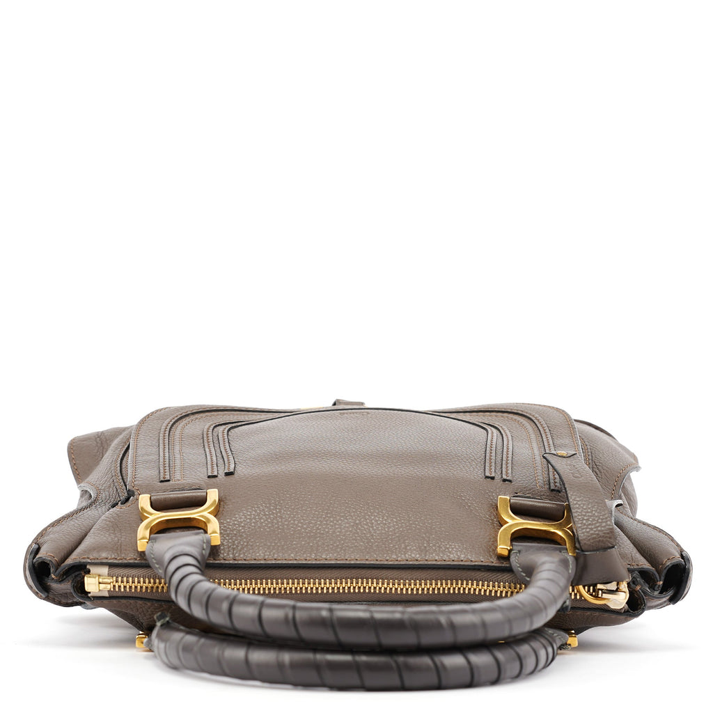 Dark Grey Leather Marcie Tote Bag