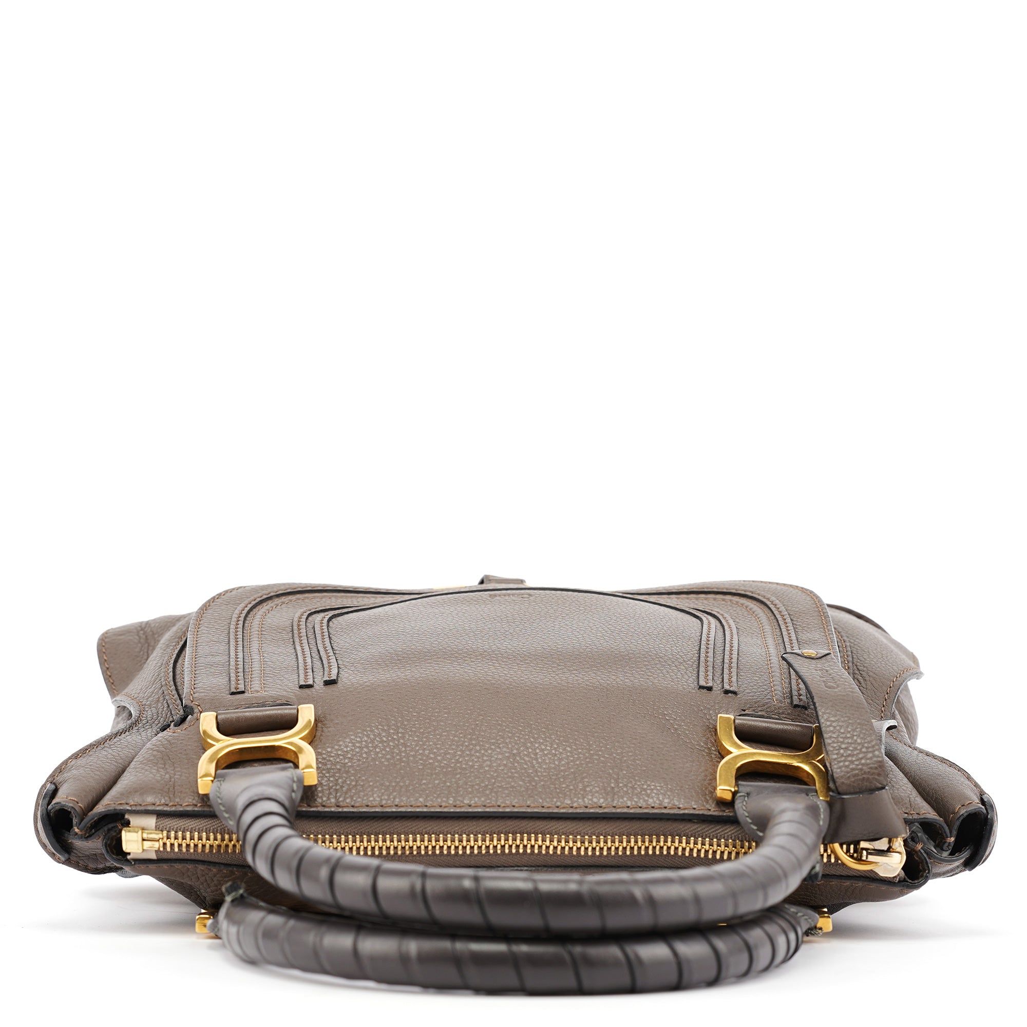 Dark Grey Leather Marcie Tote Bag