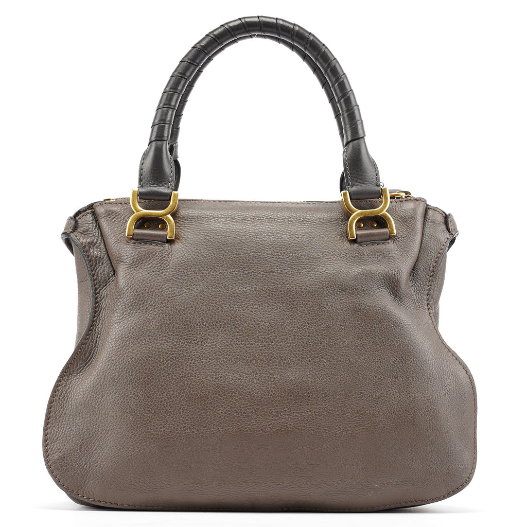 Dark Grey Leather Marcie Tote Bag