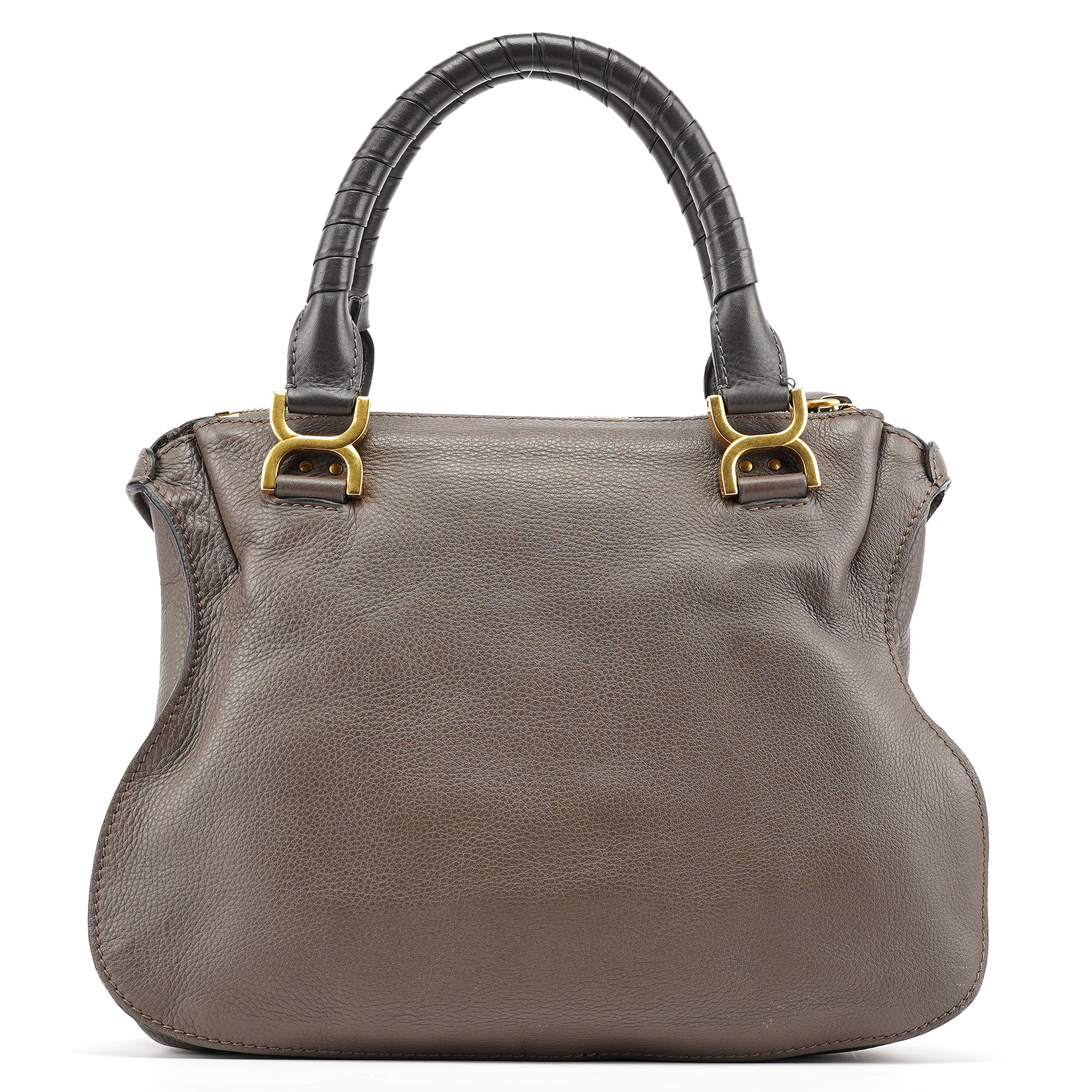 Dark Grey Leather Marcie Tote Bag