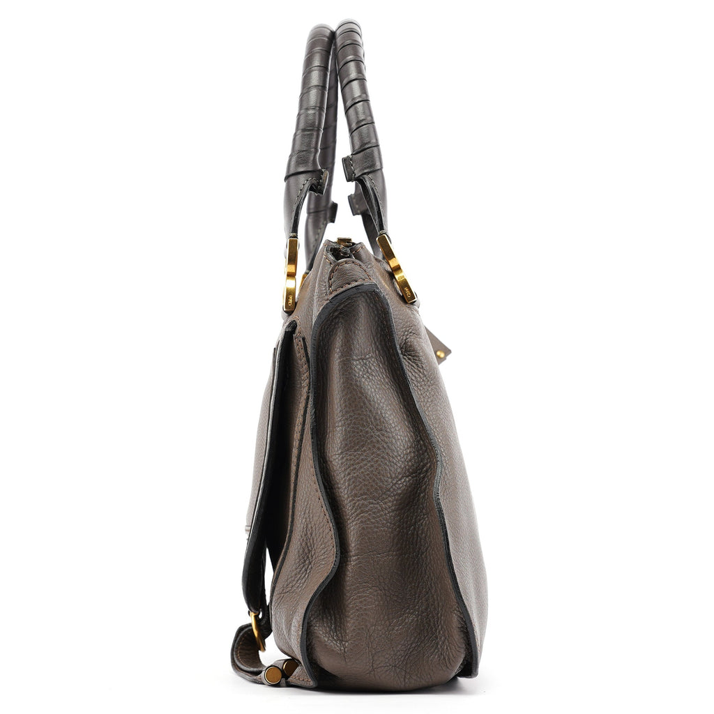 Dark Grey Leather Marcie Tote Bag