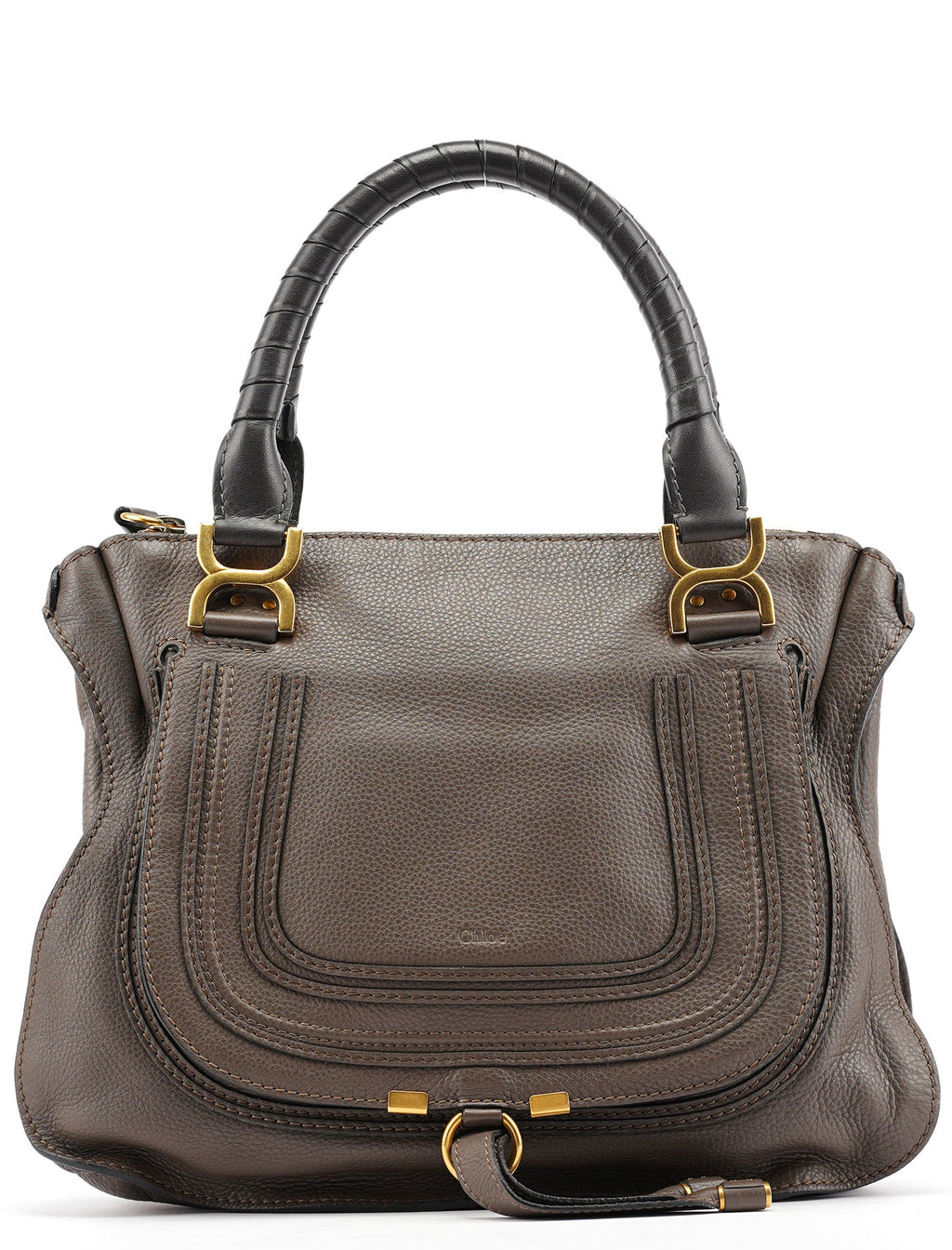 Dark Grey Leather Marcie Tote Bag