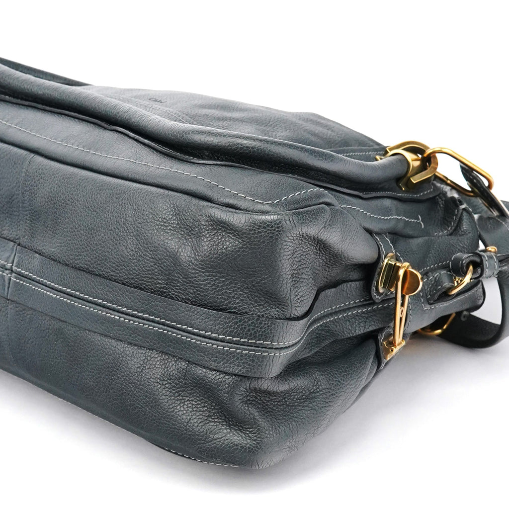 Dark Grey Leather Paraty 2-Way Bag