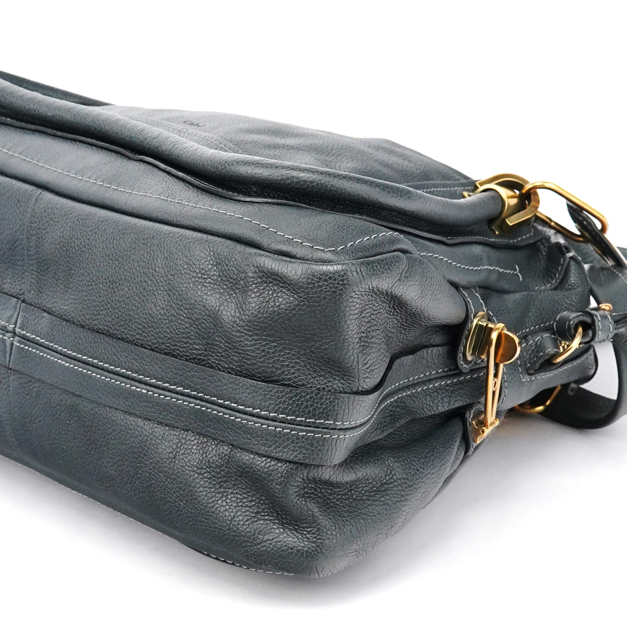 Dark Grey Leather Paraty 2-Way Bag