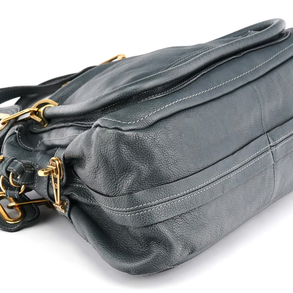Dark Grey Leather Paraty 2-Way Bag