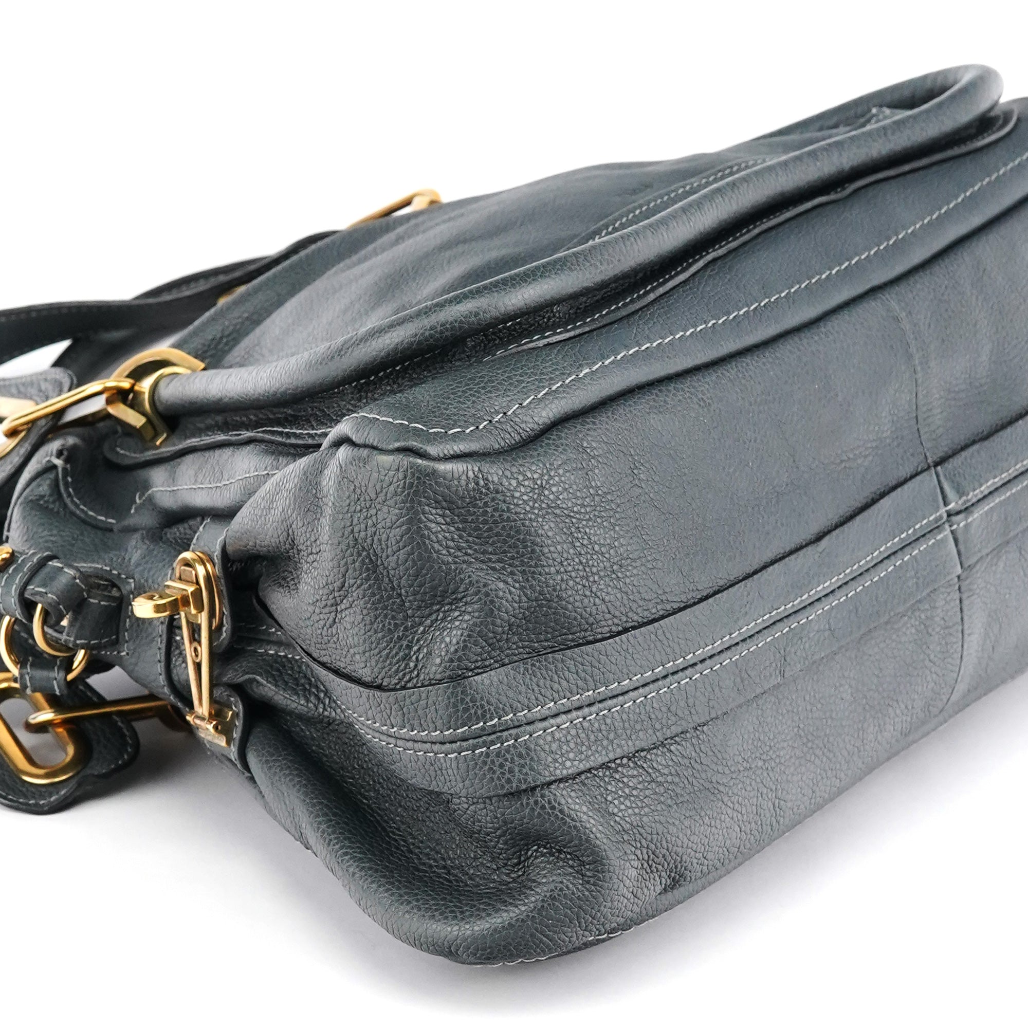Dark Grey Leather Paraty 2-Way Bag
