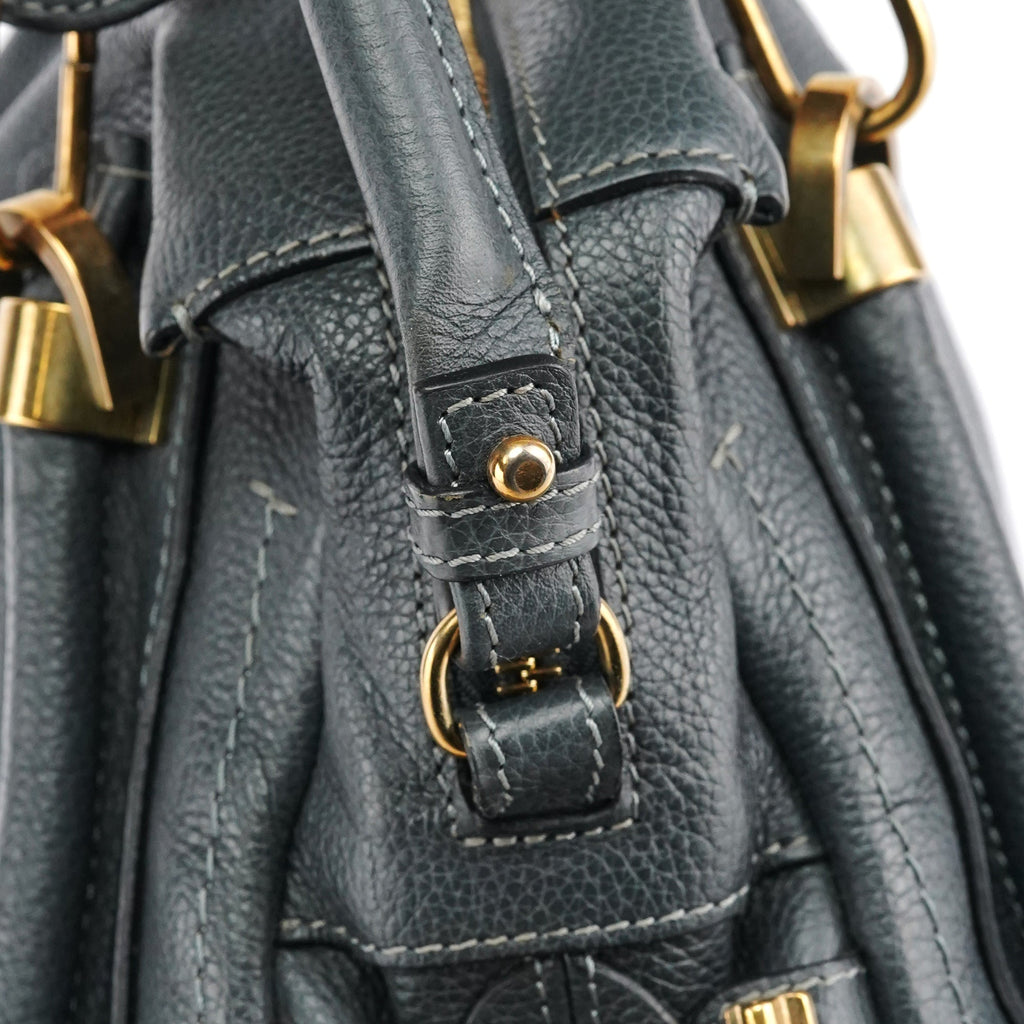 Dark Grey Leather Paraty 2-Way Bag