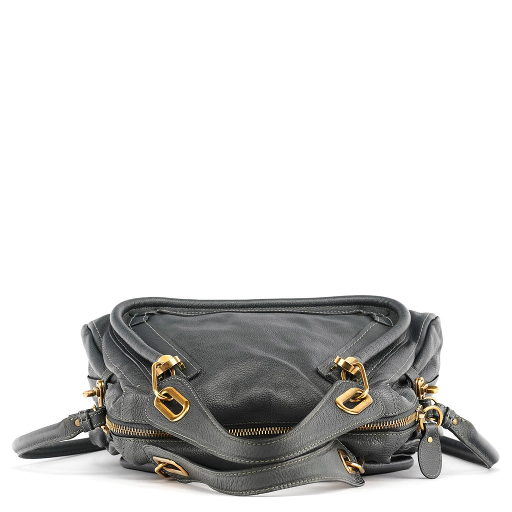 Dark Grey Leather Paraty 2-Way Bag