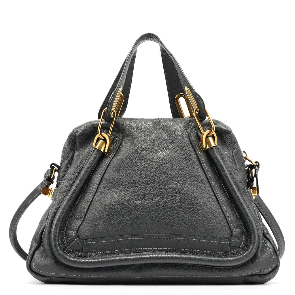 Dark Grey Leather Paraty 2-Way Bag