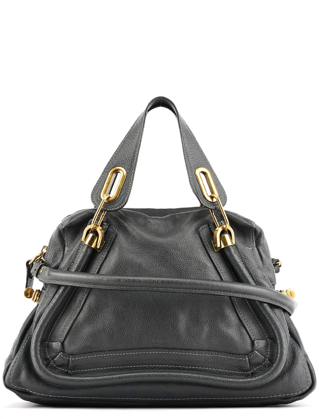 Dark Grey Leather Paraty 2-Way Bag