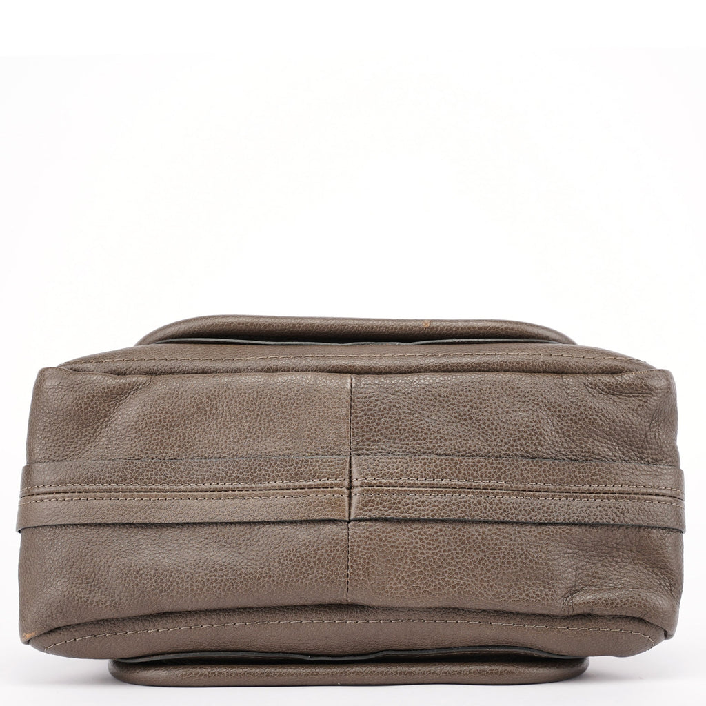 Dark Grey Leather Paraty 2-Way Shoulder Bag