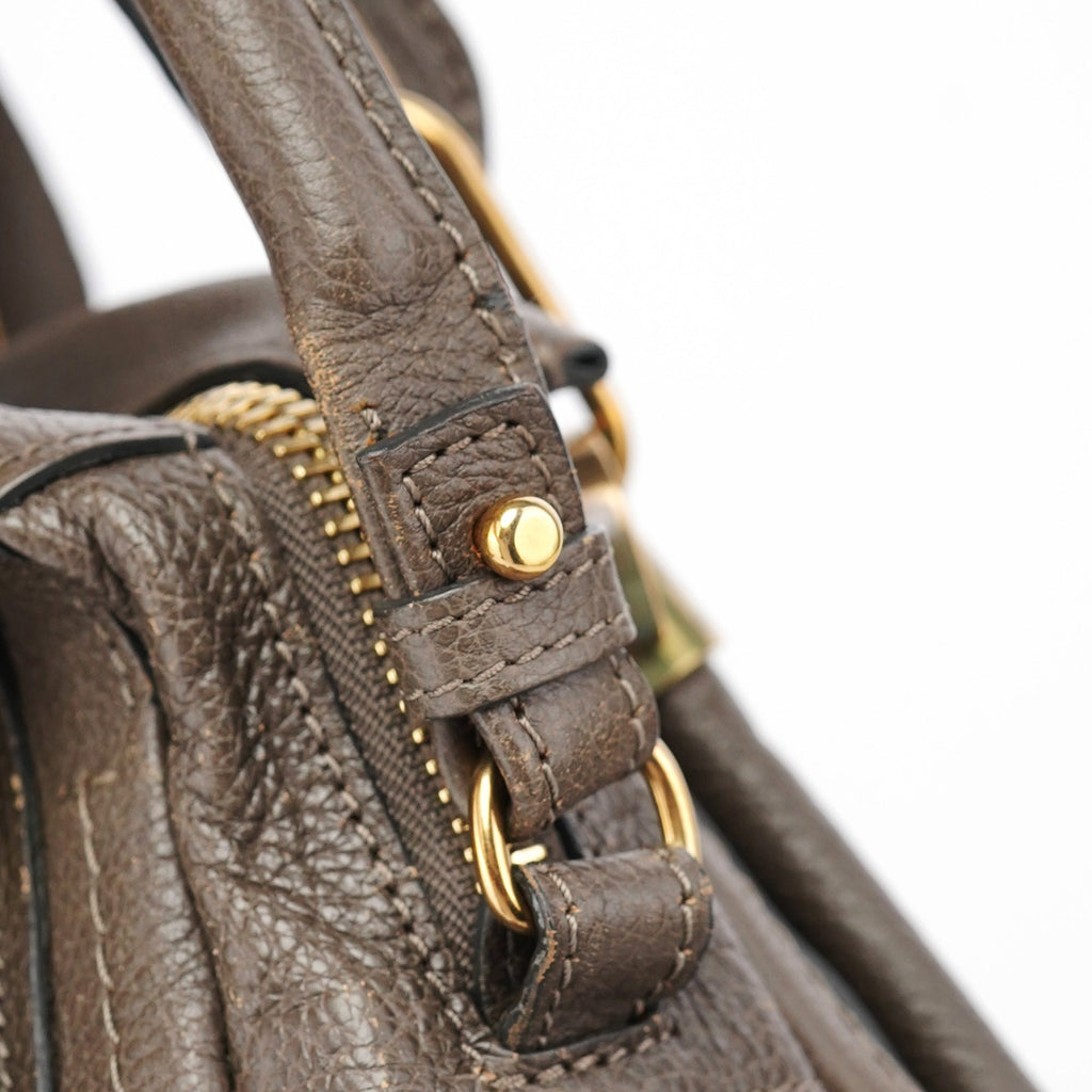 Dark Grey Leather Paraty 2-Way Shoulder Bag