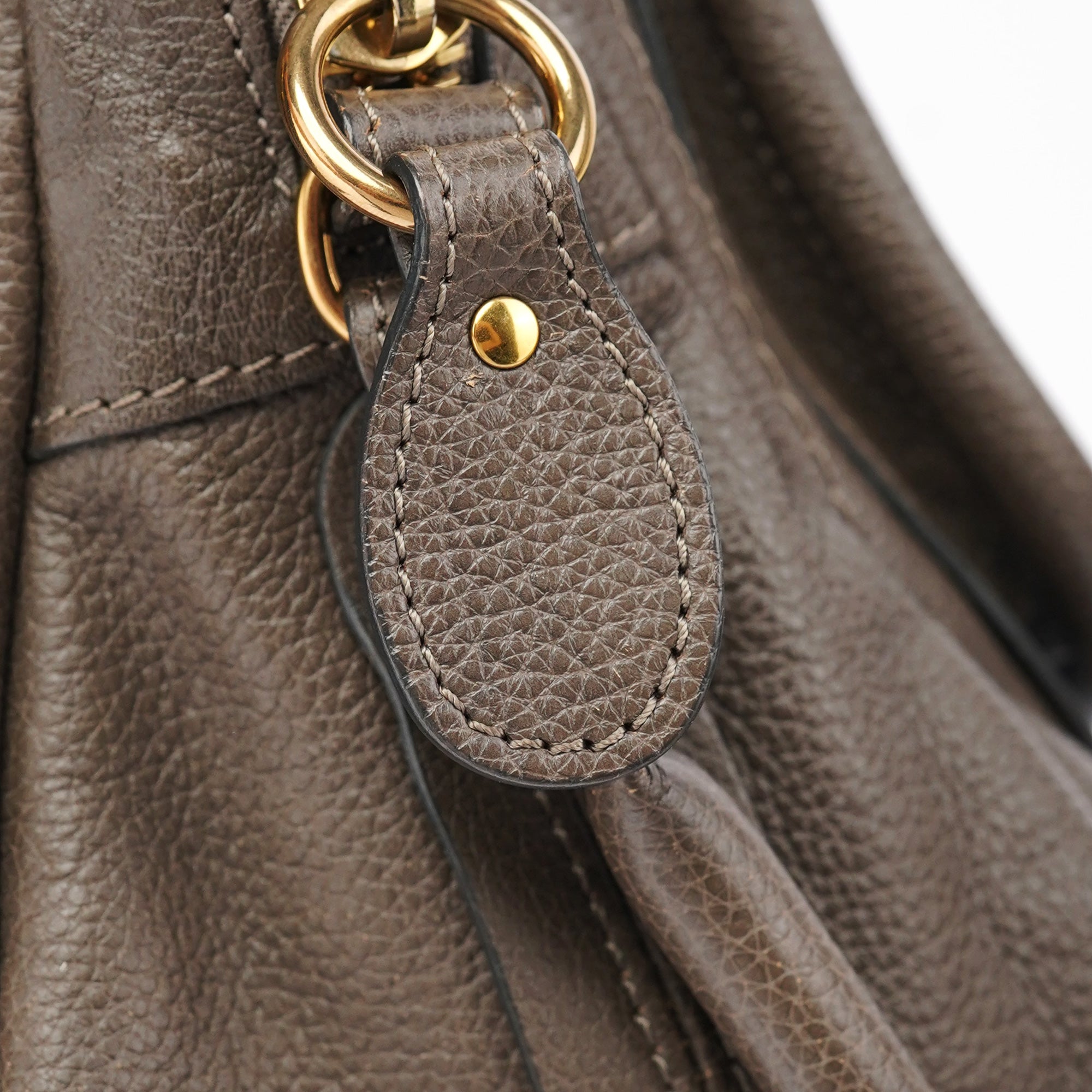 Dark Grey Leather Paraty 2-Way Shoulder Bag