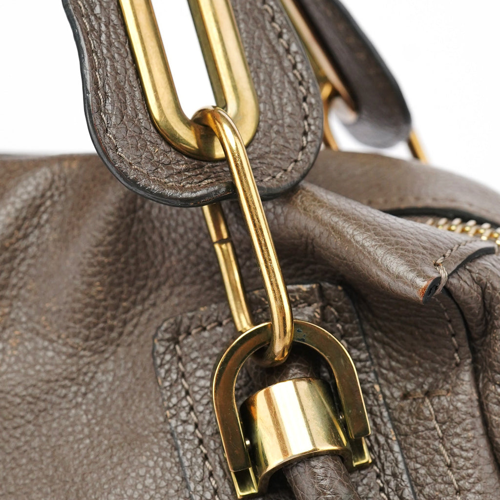 Dark Grey Leather Paraty 2-Way Shoulder Bag