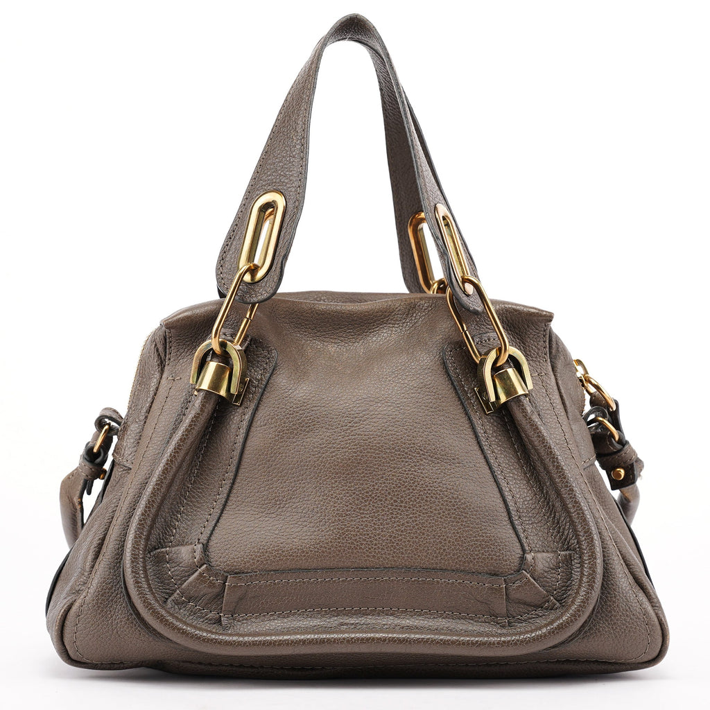 Dark Grey Leather Paraty 2-Way Shoulder Bag