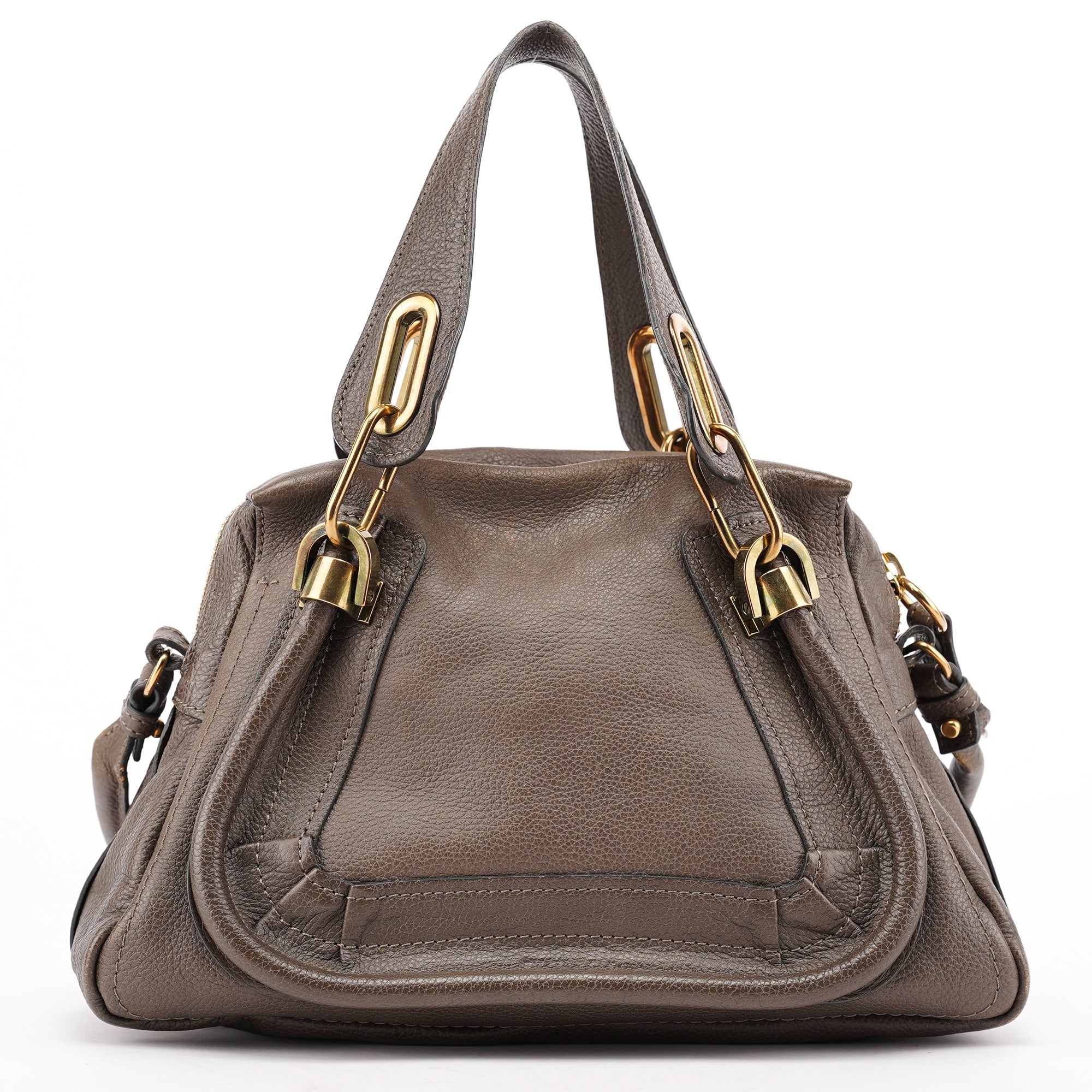 Dark Grey Leather Paraty 2-Way Shoulder Bag