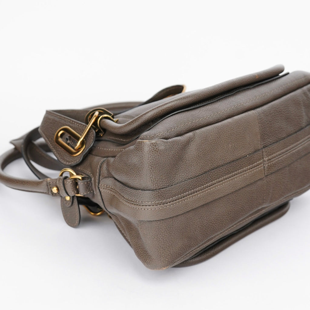 Dark Grey Leather Paraty 2-Way Shoulder Bag