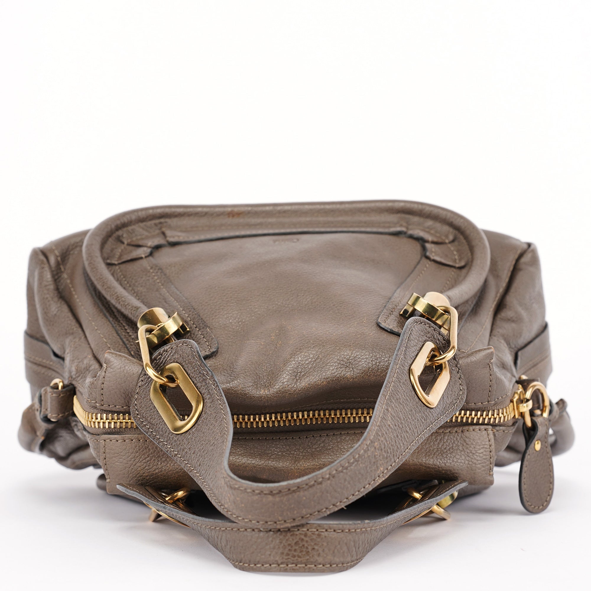 Dark Grey Leather Paraty 2-Way Shoulder Bag
